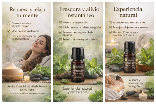 Aceite Esencial de Hierbabuena – Relajación, Energía y Bienestar Natural