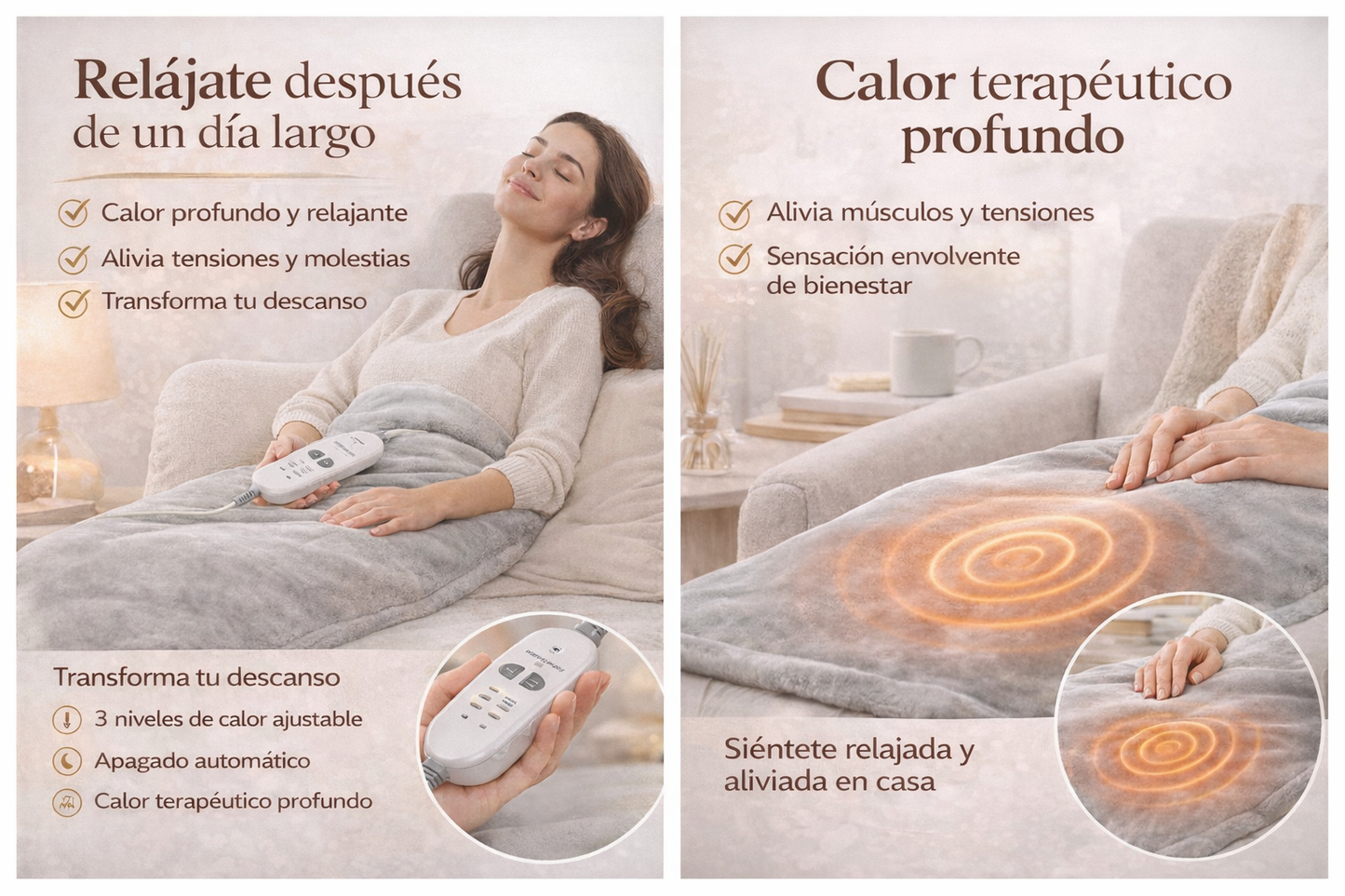 Manta Térmica Eléctrica | Relajación Profunda y Alivio del Estrés