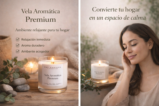 Vela Aromática Premium – Ambiente Relajante y Bienestar para tu Hogar