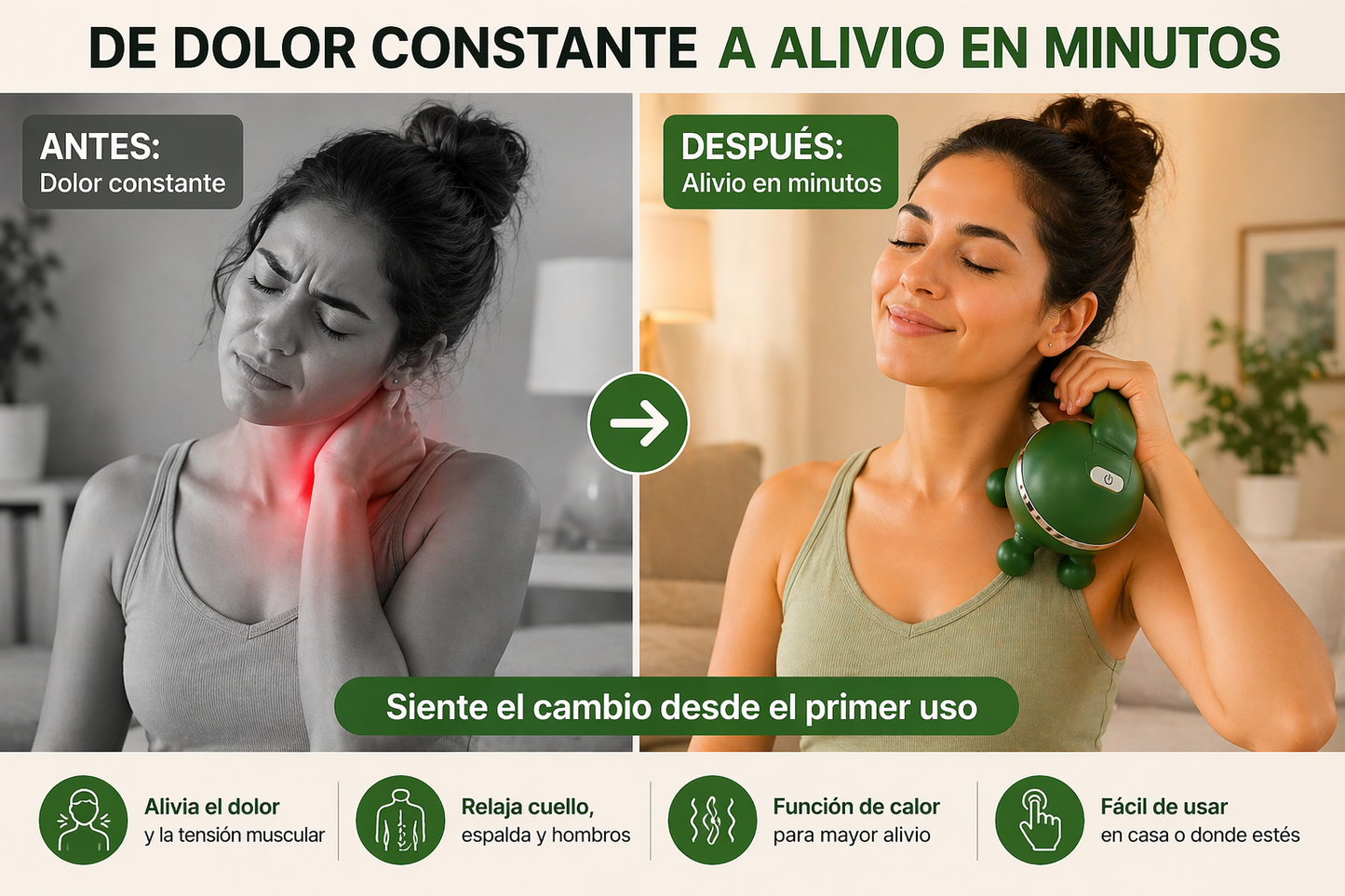 Masajeador Corporal y Cervical – Alivio del Dolor y Relajación en Casa